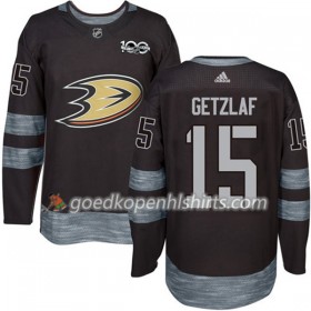 Anaheim Ducks Ryan Getzlaf 15 1917-2017 100th Anniversary Adidas Zwart Authentic Shirt - Mannen